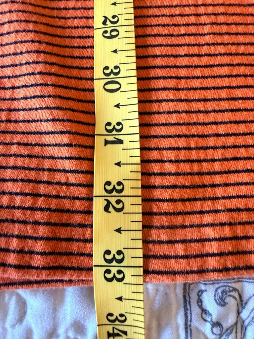 J.Crew Orange Black Striped Bell Sleeve Top Size L Casual Knit Blouse